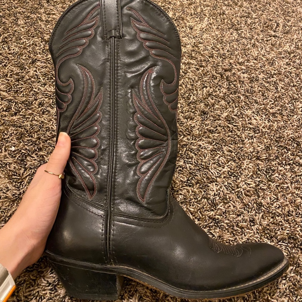 black cowboy boots